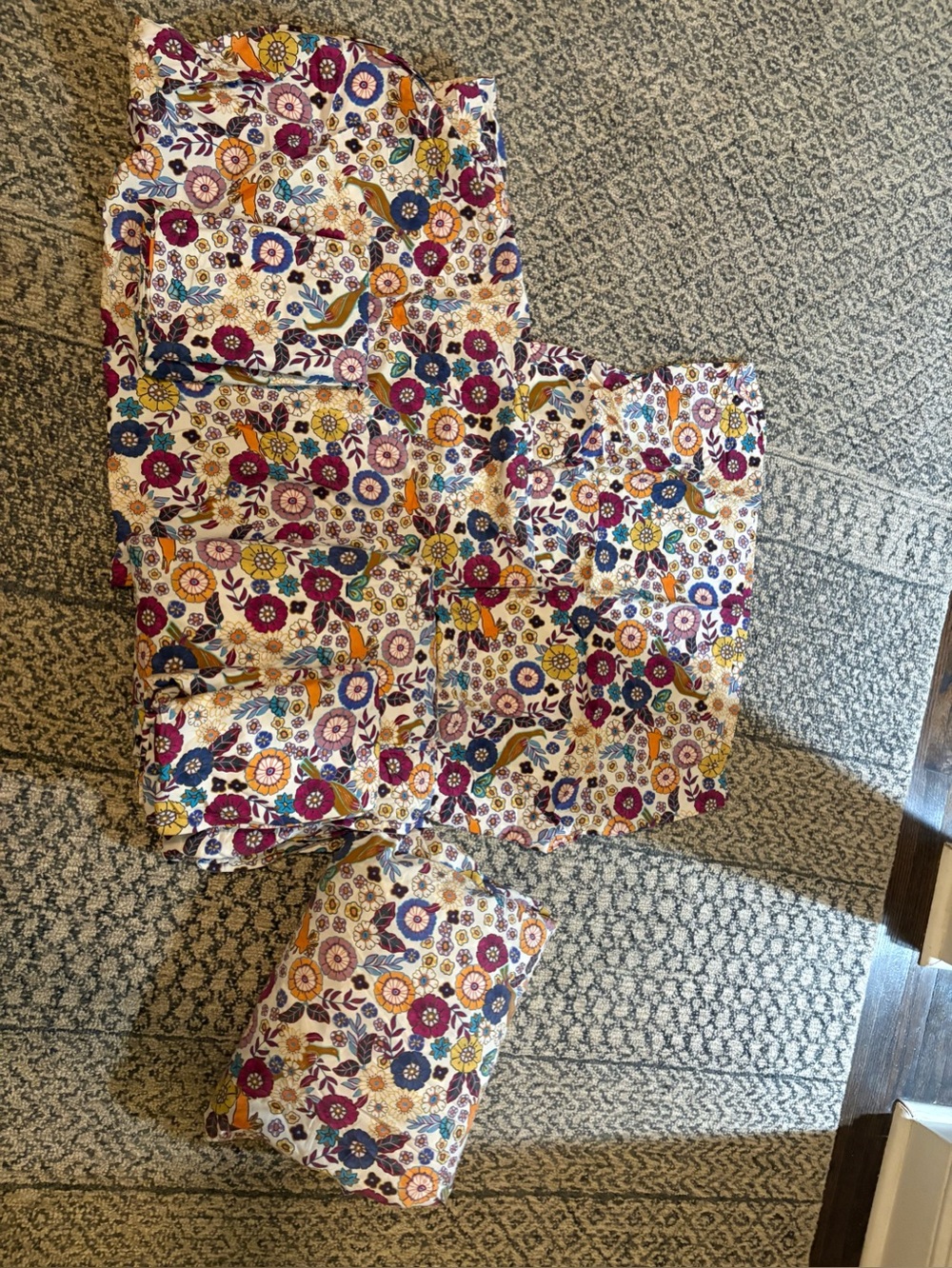 Anthropologie Floral queen sheet set (flat, fitted and pillowcases)